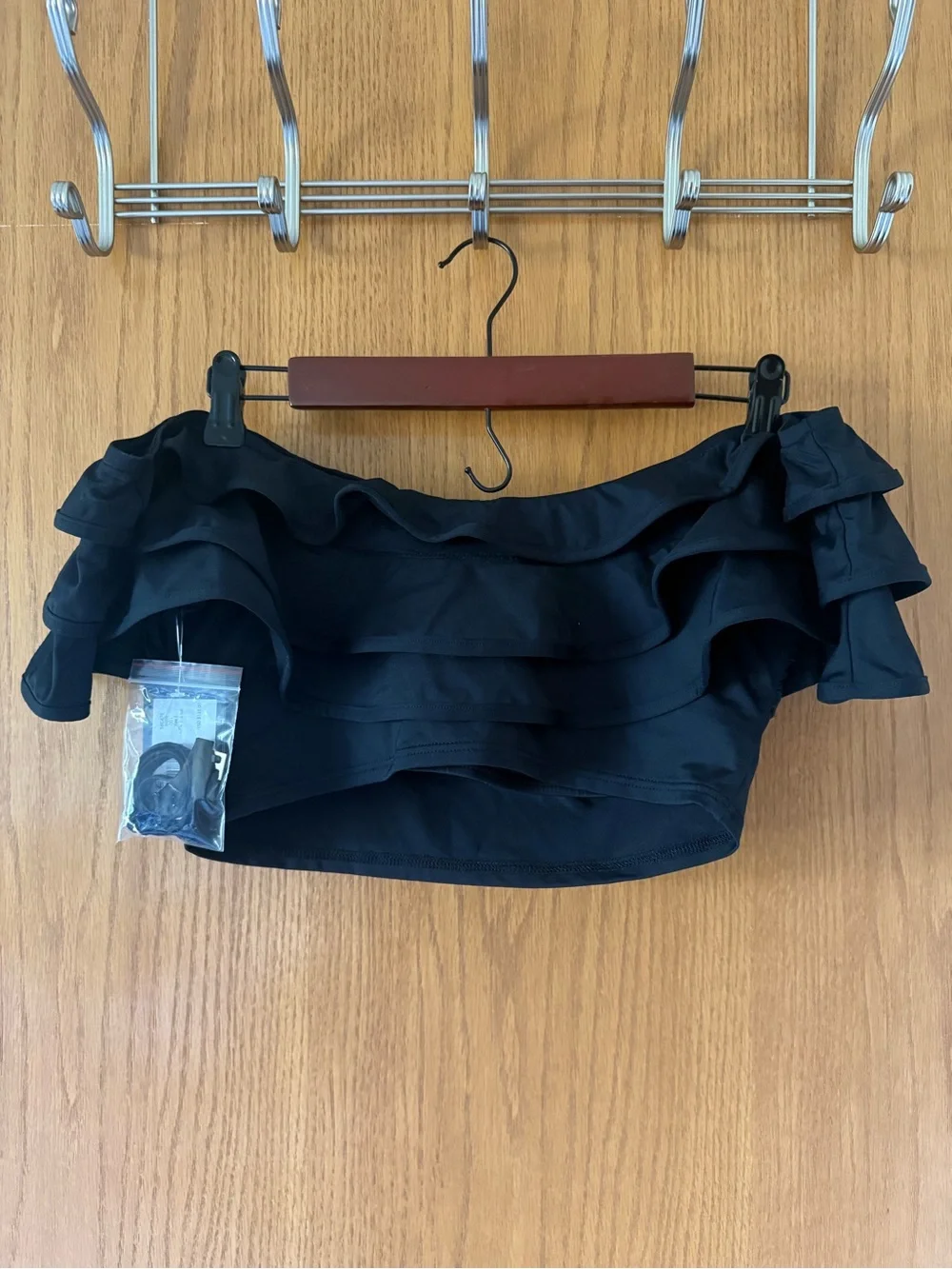 NWT ♠️ Kate Spade New York Black Ruffle 2-Piece Bikini Set Size L